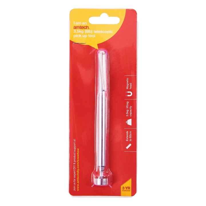 Amtech Telescopic magnetic pick up tool - 3.5kg (8lb) lift capacity S2240