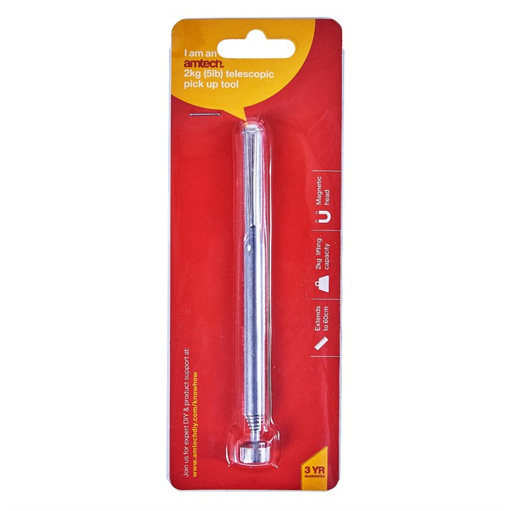 Amtech Telescopic magnetic pick up tool - 2kg (5lb) lift capacity S2255