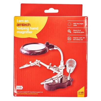 Amtech Helping hand magnifier set and soldering stand with LED S2885
