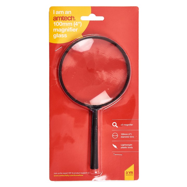 Amtech 100mm (4") x3 Magnifying glass S2915