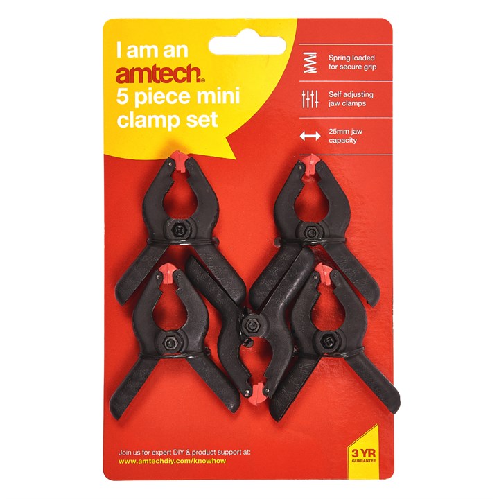 Amtech 5 Piece 50mm (2") plastic clamp set S2970