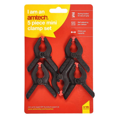 Amtech 5 Piece 50mm (2") plastic clamp set S2970