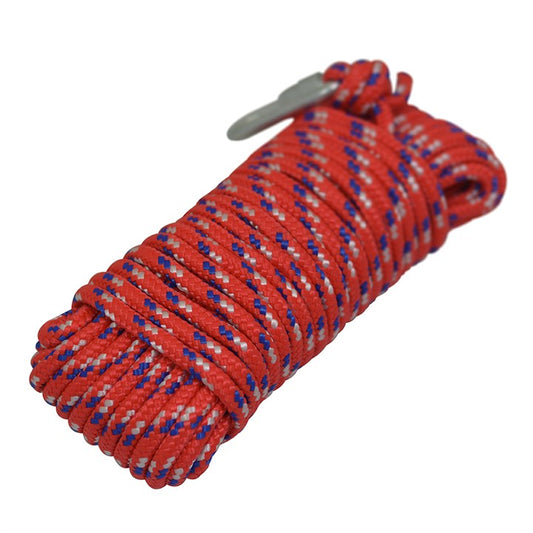 Amtech 15m x 6mm braided rope with carabiners S3245