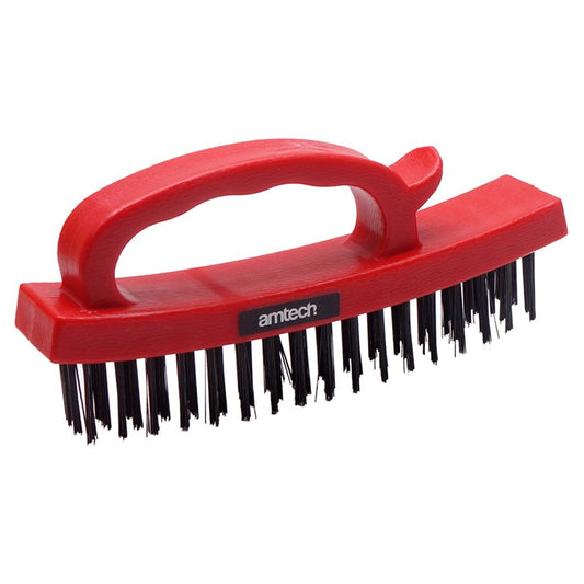 Amtech Easy-grip 4-row wire brush S3525