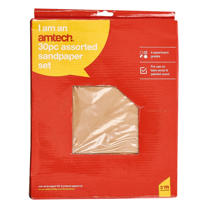 Amtech 30 Piece assorted sandpaper set (230mm x 280mm) S3850