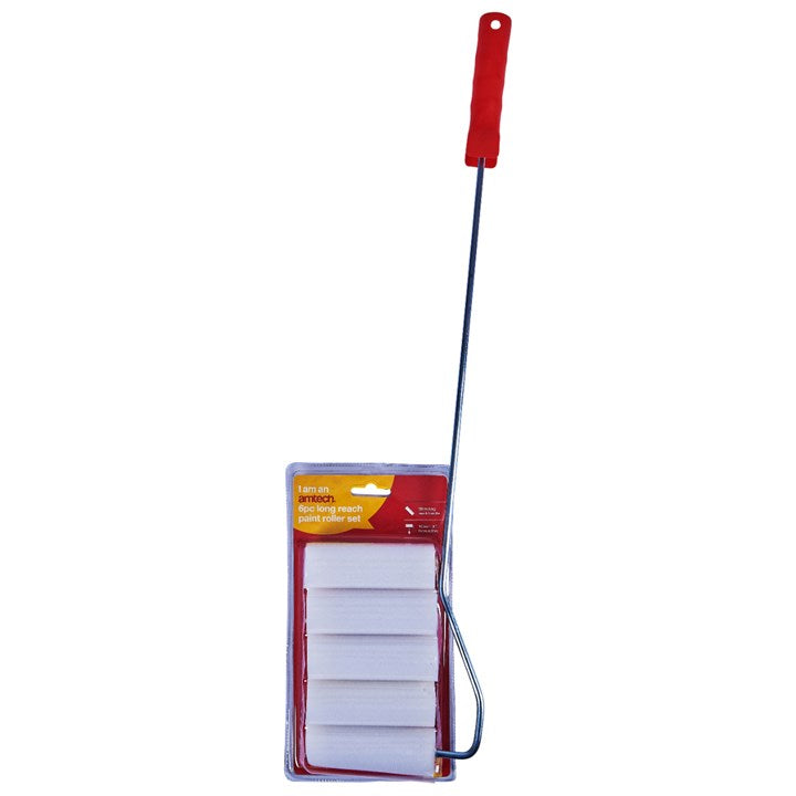 Amtech 6 Piece long reach paint roller set S3897