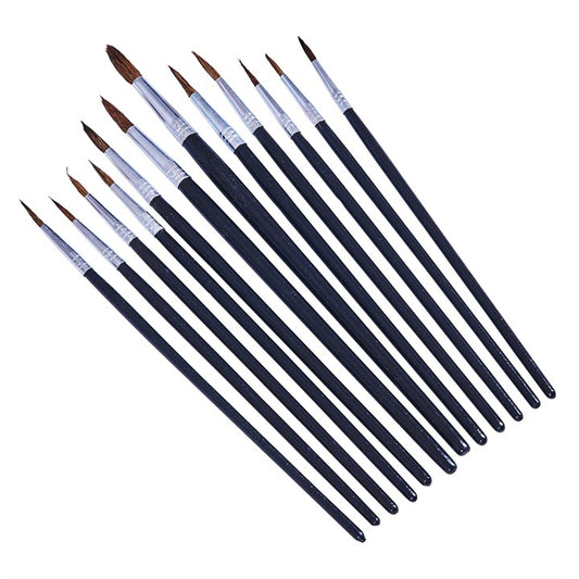 Amtech 12 Piece fine pointed tip art brush set S4120