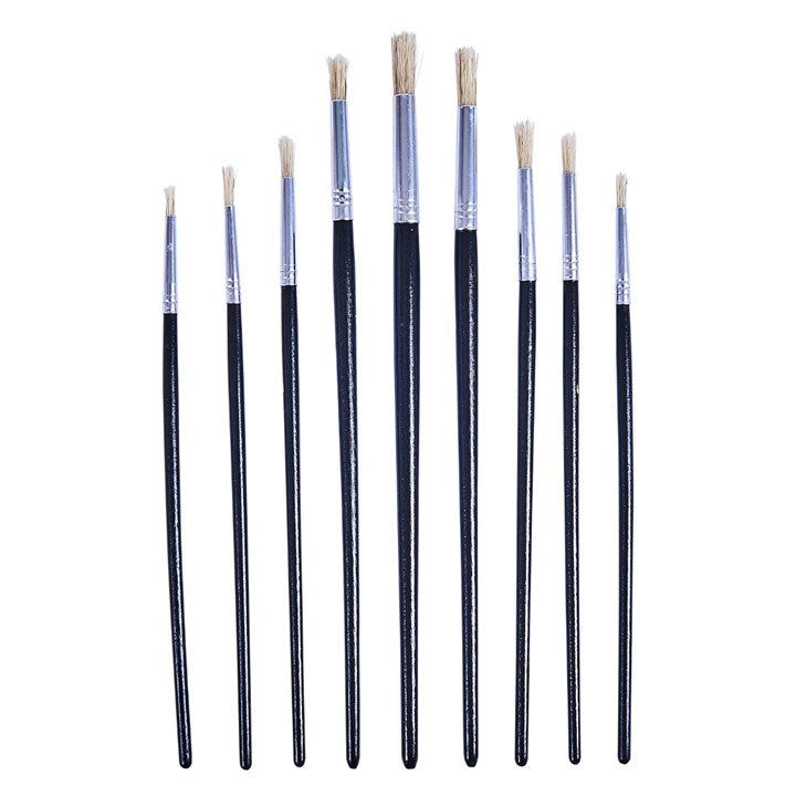 Amtech 9 Piece round tip art brush set S4135