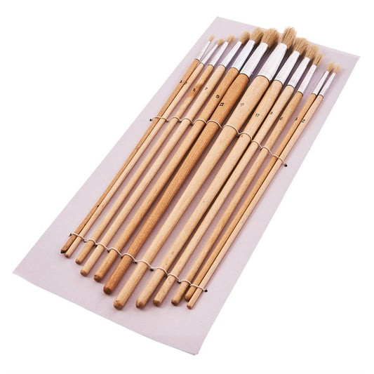 Amtech 12 Piece round tip art brush set S4146