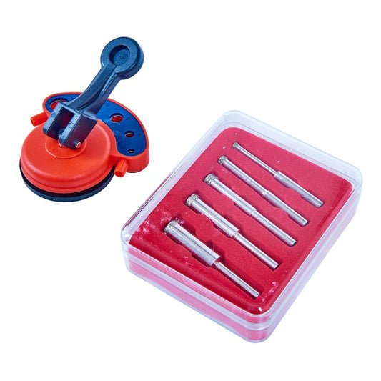 Amtech Diamond tile core drill kit and vacuum base drill guide S4405