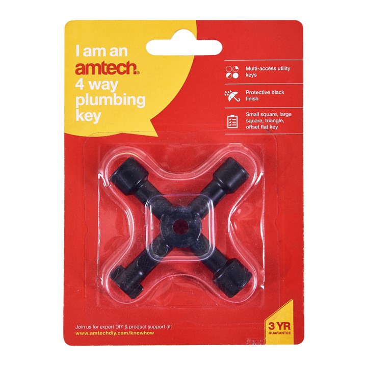 Amtech 4-Way plumbing key S4600