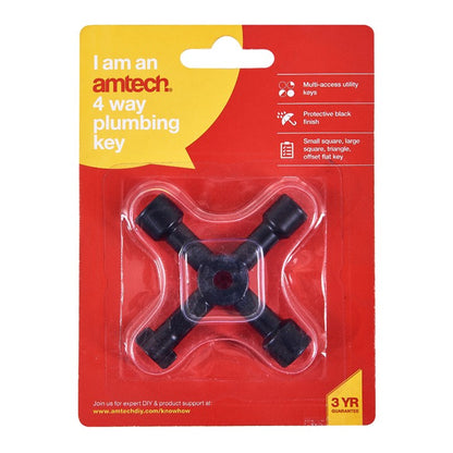 Amtech 4-Way plumbing key S4600
