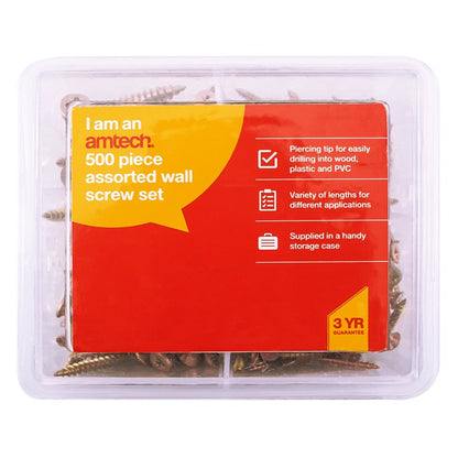 Amtech 500 assorted wood screw set S5037