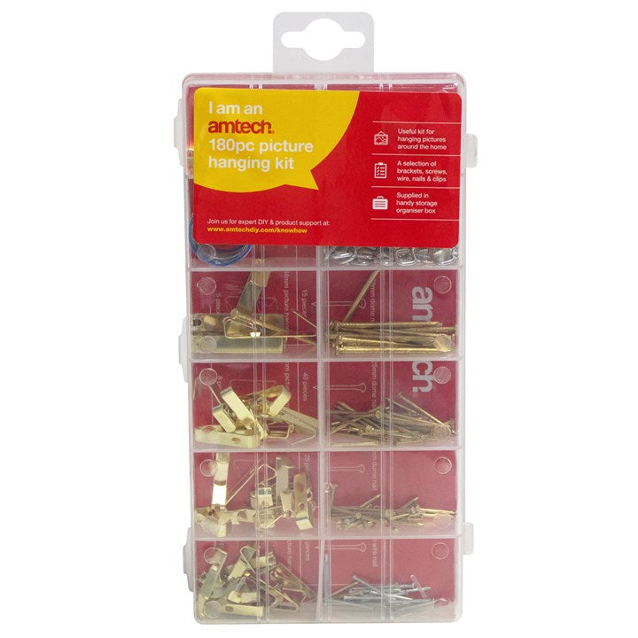 Amtech 180 Piece picture hanging kit S5162