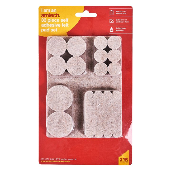 Amtech 33 Self-adhesive felt floor protector pads S5335