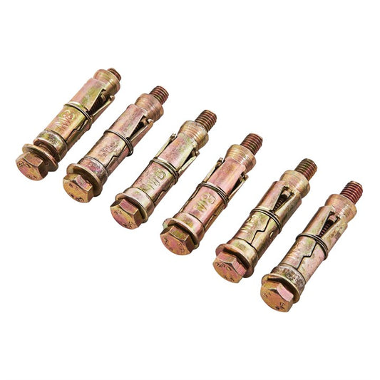 Amtech 6 Piece M8 x 60mm expansion bolts S5925
