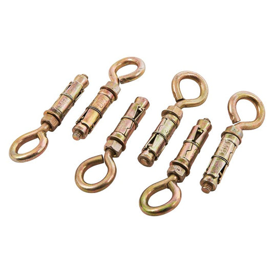 Amtech 6 Piece 8mm closed hook bolts S5965