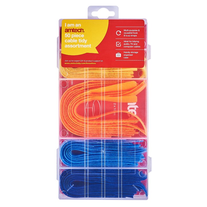 Amtech 50 Piece cable tidy assortment S6207