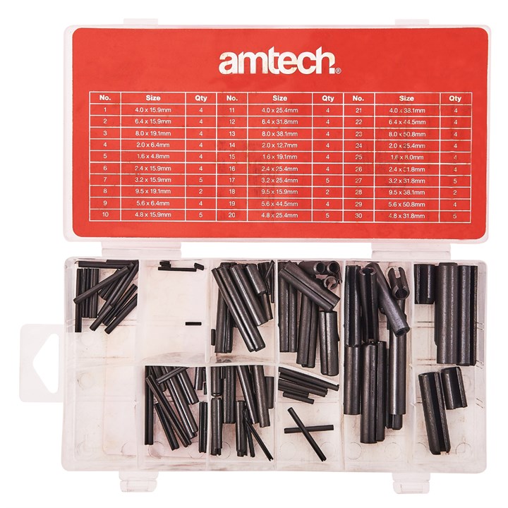 Amtech 120 Piece assorted roll pin set S6270