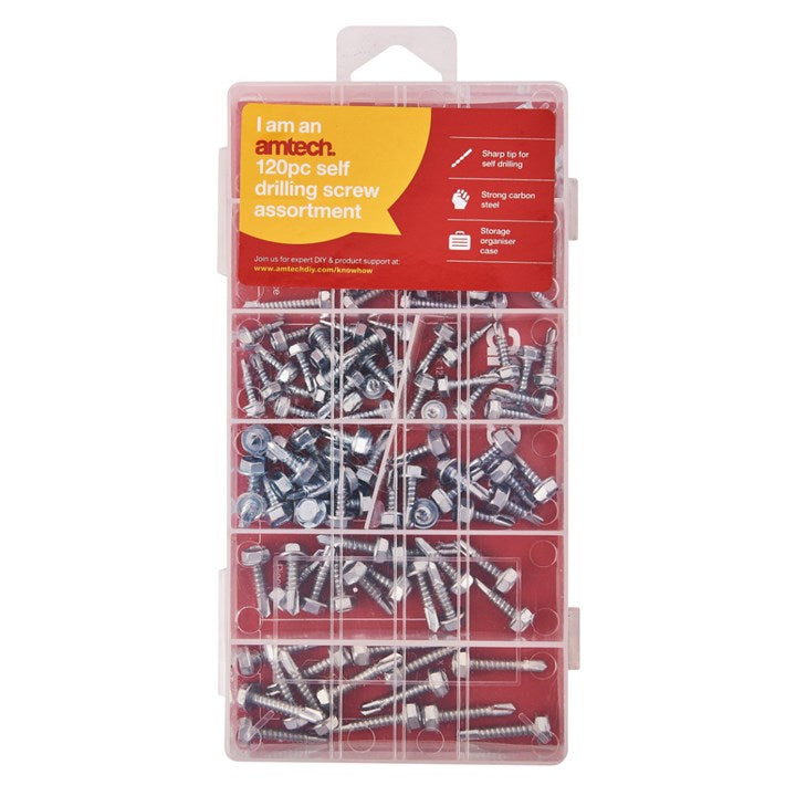 Amtech 120 Piece self-drilling screw set S6295
