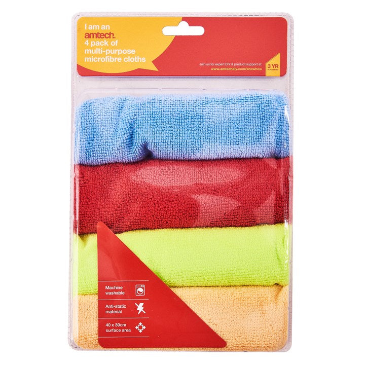 Amtech Microfibre cloths (4 pack) S6315