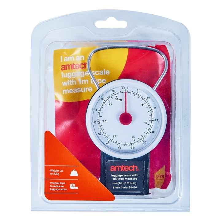 Amtech Luggage scale with 1m tape S6430