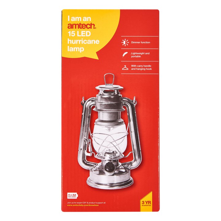 Amtech 15 LED hurricane lamp (silver) S8010
