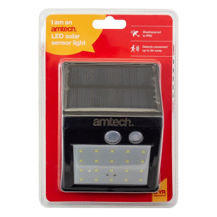 Amtech 20 SMD LED solar PIR outdoor sensor light S8157