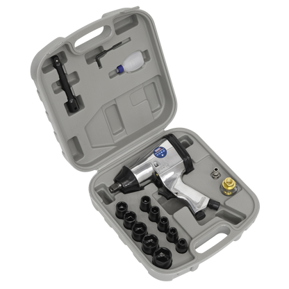 Sealey 1/2"Sq Drive Air Impact Wrench Kit with Sockets SA2/TS