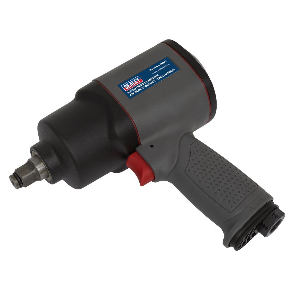 Sealey 1/2"Sq Drive Composite Air Impact Wrench - Twin Hammer SA201