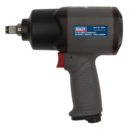 Sealey 1/2"Sq Drive Composite Air Impact Wrench - Twin Hammer SA201