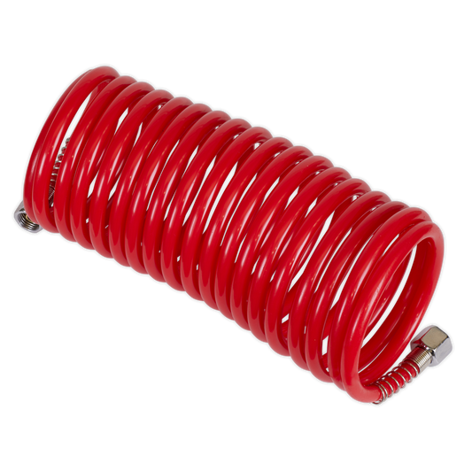 Sealey 5m x Ø5mm PE Coiled Air Hose with 1/4"BSP Unions SA335