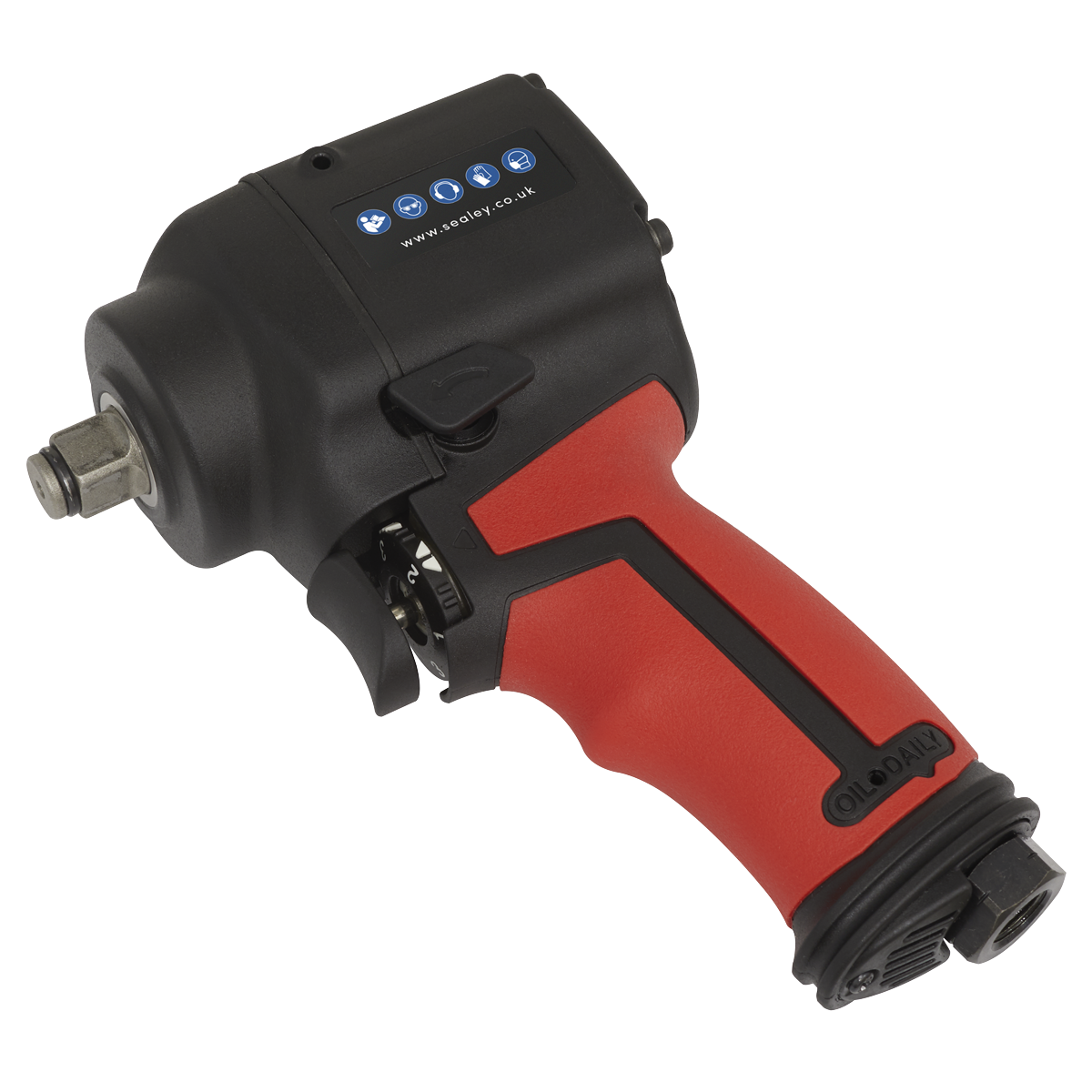 Sealey 1/2"Sq Drive Stubby Air Impact Wrench - Twin Hammer SA6002S