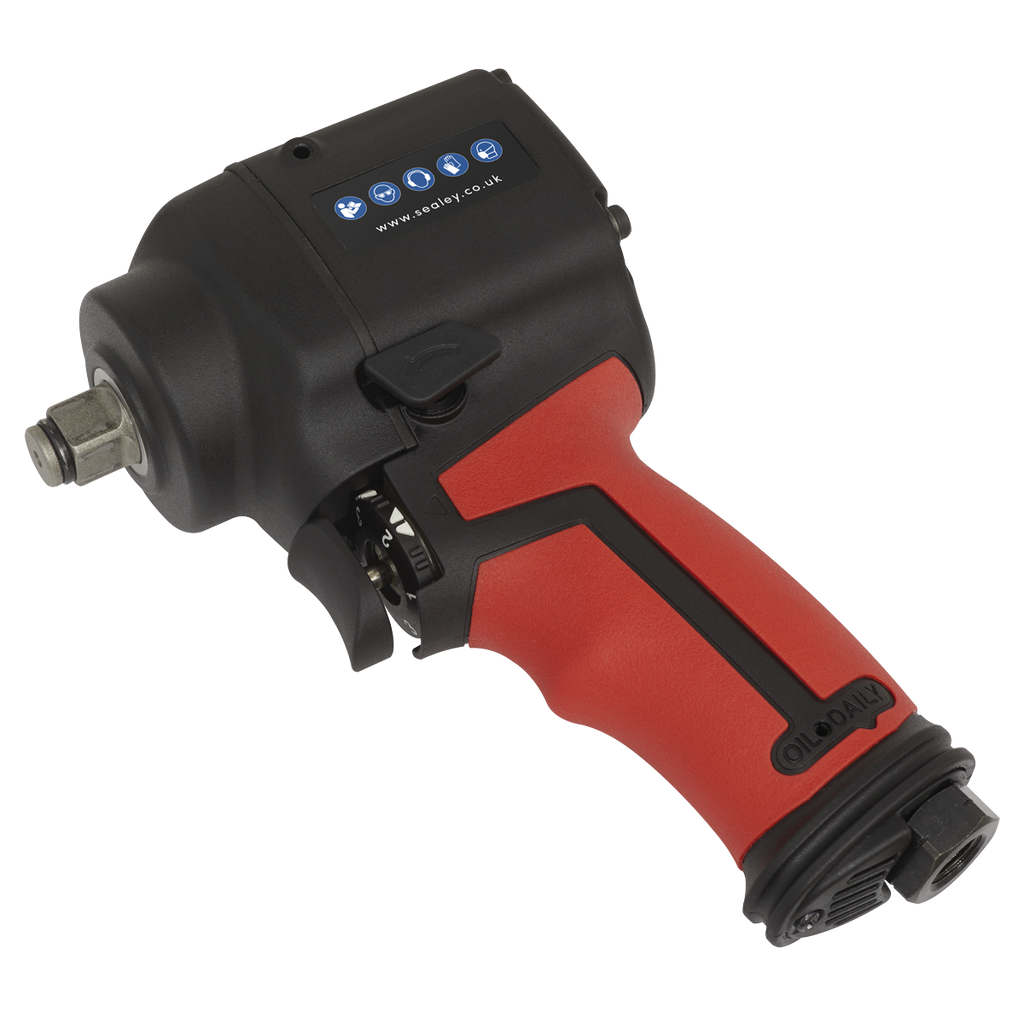 Sealey 1/2"Sq Drive Stubby Air Impact Wrench - Twin Hammer SA6002S