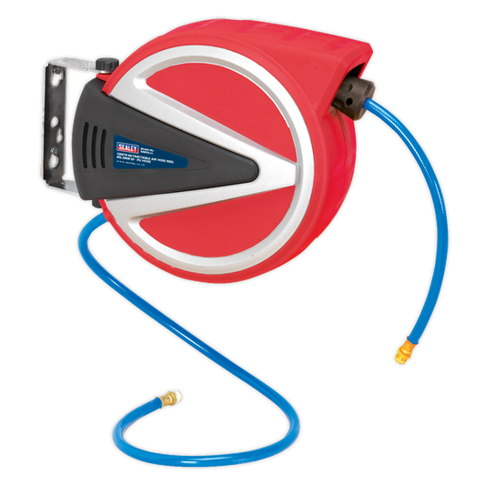 Sealey 12m Retractable Air Hose Reel Ø6.5mm ID - PU Hose SA812