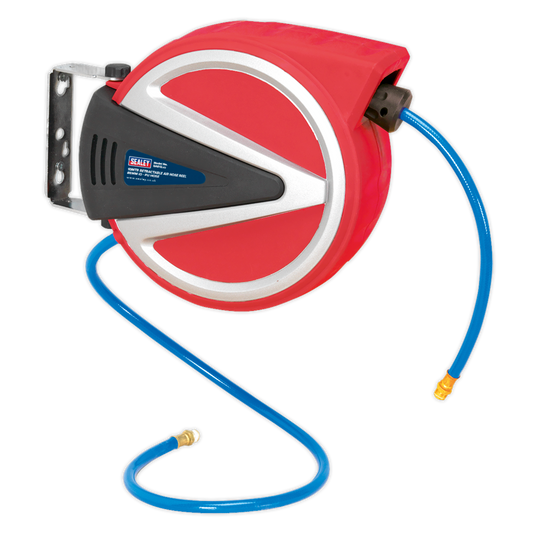 Sealey 10m Retractable Air Hose Reel Ø8mm ID - PU Hose SA813