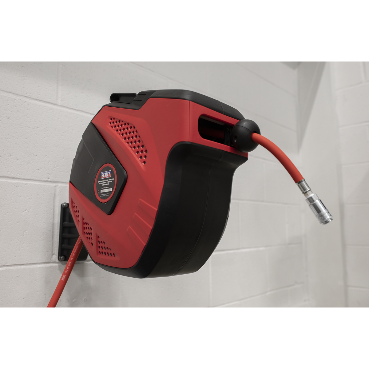 Sealey 15m Auto-Rewind Control Air Hose Reel Ø10mm ID - Rubber Hose SA822