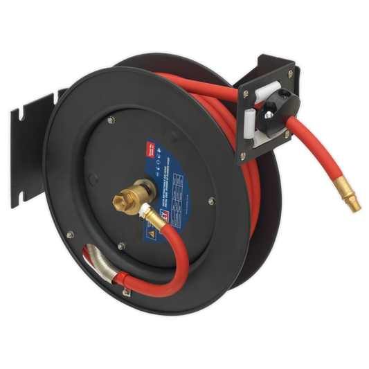 Sealey 8m Retractable Air Hose Metal Reel Ø10mm ID Rubber Hose SA84