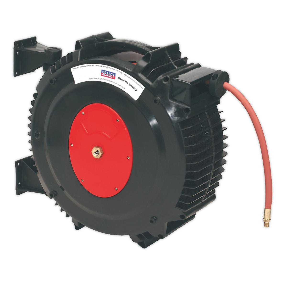 Sealey 15m Retractable Air Hose Reel Ø13mm ID Rubber Hose SA8812