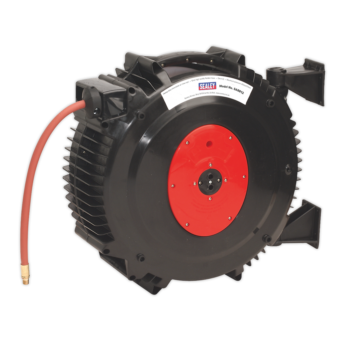 Sealey 15m Retractable Air Hose Reel Ø13mm ID Rubber Hose SA8812