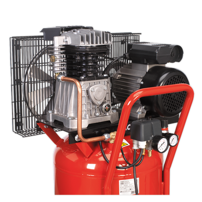 Sealey 50L Belt Drive Air Compressor 3hp with Cast Cylinders & Wheels SAC1503B