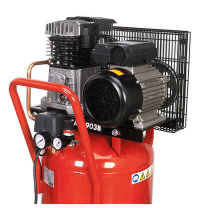Sealey 50L Belt Drive Air Compressor 3hp with Cast Cylinders & Wheels SAC1503B