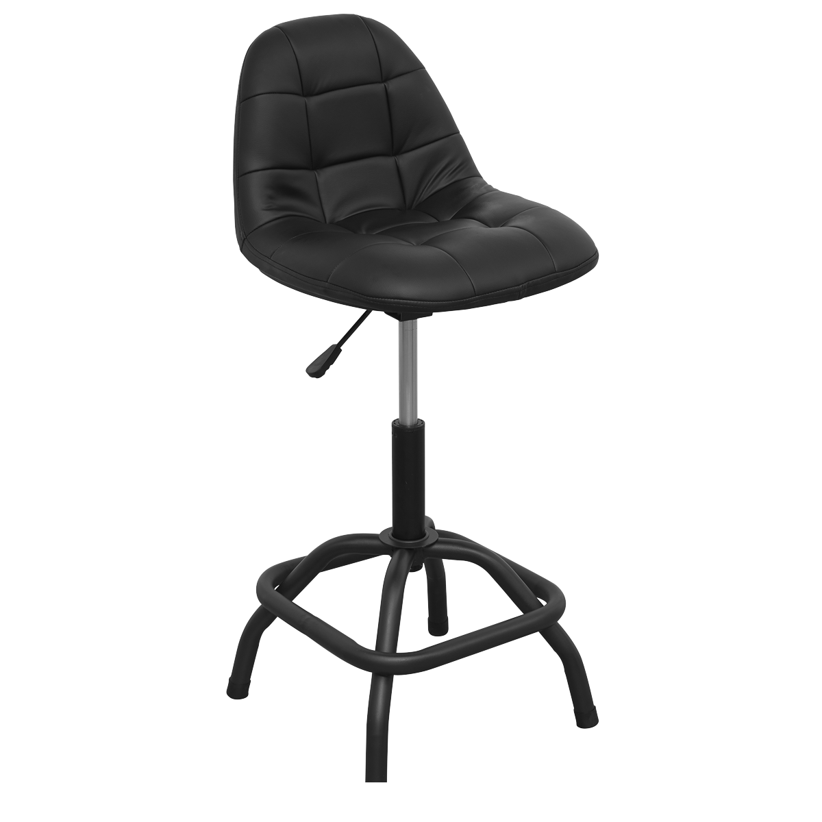 Sealey Pneumatic Workshop Stool with Adjustable Height Swivel Seat & Back Rest SCR01B