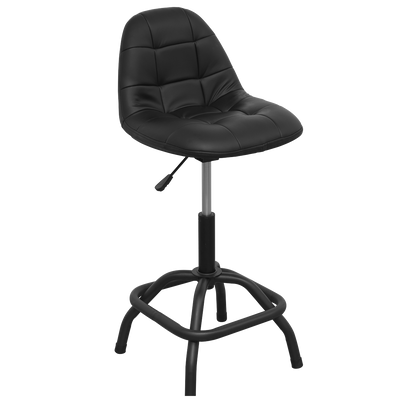 Sealey Pneumatic Workshop Stool with Adjustable Height Swivel Seat & Back Rest SCR01B