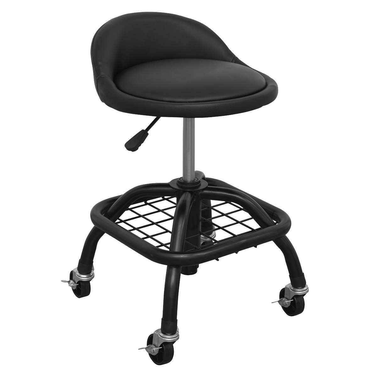 Sealey Pneumatic Creeper Stool with Adjustable Height Swivel Seat & Back Rest SCR02B