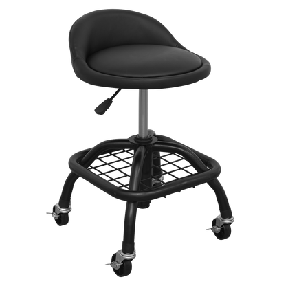 Sealey Pneumatic Creeper Stool with Adjustable Height Swivel Seat & Back Rest SCR02B
