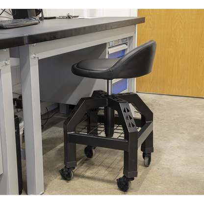 Sealey Pneumatic Creeper Stool with Adjustable Height Swivel Seat & Back Rest SCR03B