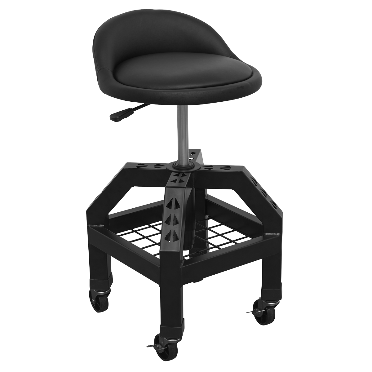 Sealey Pneumatic Creeper Stool with Adjustable Height Swivel Seat & Back Rest SCR03B