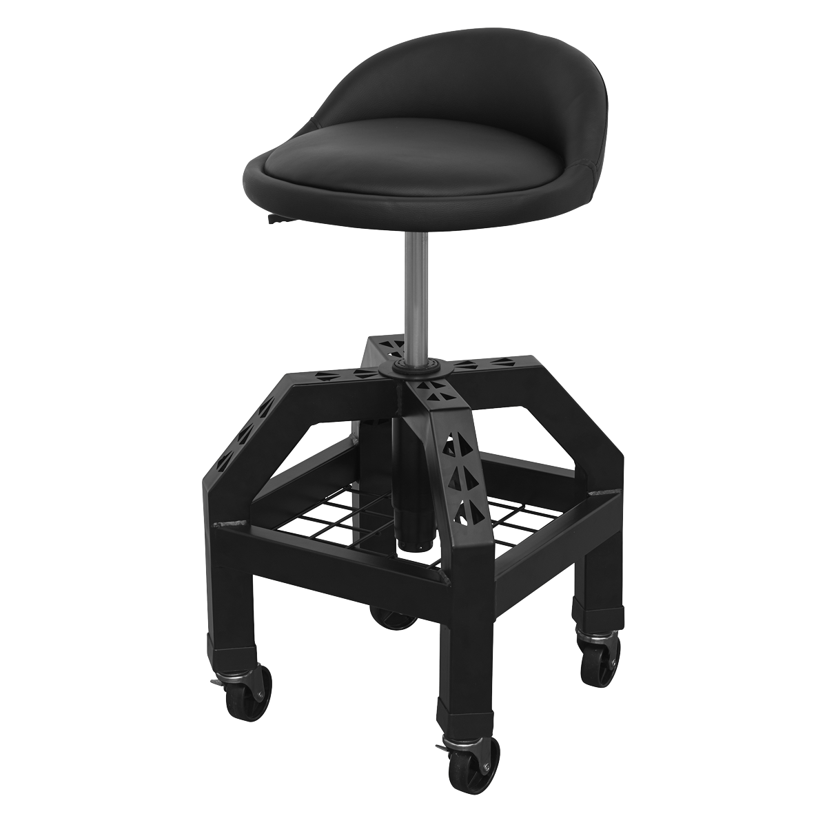 Sealey Pneumatic Creeper Stool with Adjustable Height Swivel Seat & Back Rest SCR03B