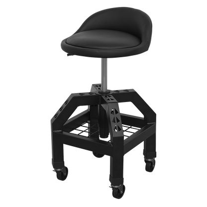 Sealey Pneumatic Creeper Stool with Adjustable Height Swivel Seat & Back Rest SCR03B